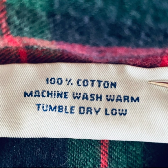 Garnet Hill red plaid full length cotton flannel unisex robe size XL - Picture 6 of 6